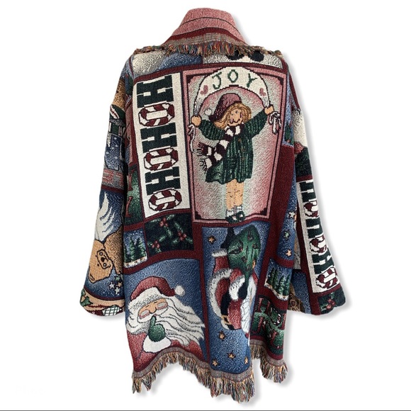 Christmas Woven Tapestry Coat size XL - Picture 2 of 15